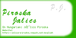 piroska jalics business card
